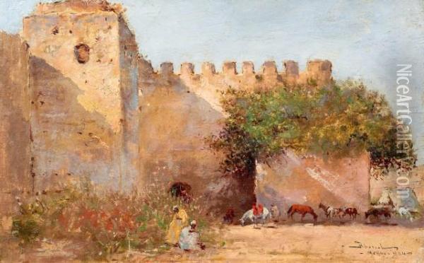 Les Remparts De Meknes Oil Painting - Felipe Barantes Abascal