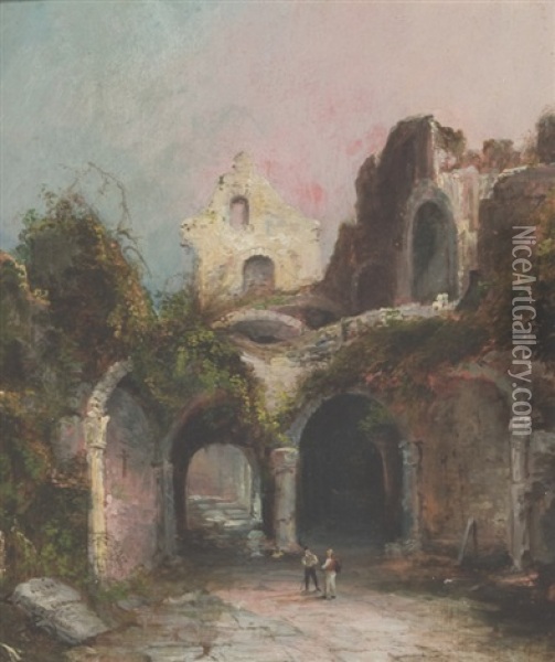 Untitled View Of Ruins Oil Painting - Charles Codman