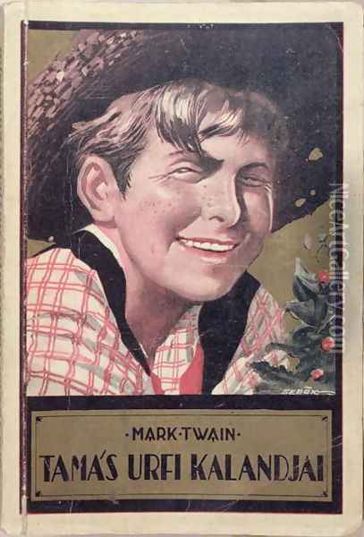 Book cover of a Hungarian translation of Tom Sawyer by Mark Twain 1835-1910, c.1920-30 Oil Painting - Imre Sebok