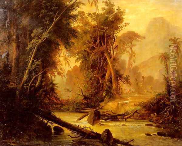 A Tropical Forest In Venezuela Oil Painting - Ferdinand Bellerman