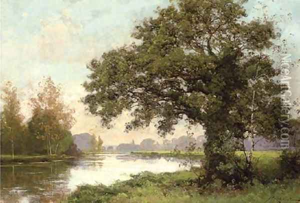 River landscape Oil Painting - Albert Gabriel Rigolot