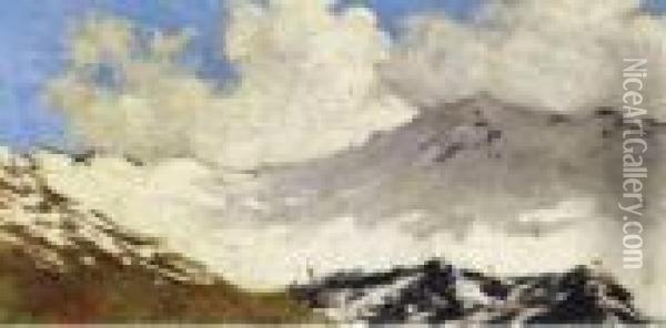 Nubi Sul Monte Subretta (bormio) Oil Painting - Angelo Morbelli