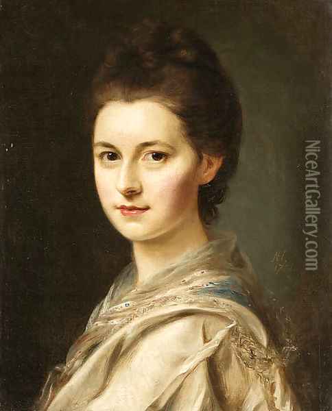 Portrait of a woman Oil Painting - Nathaniel Hone
