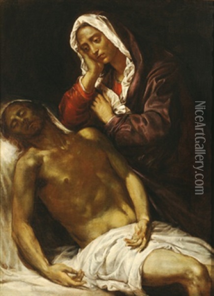 Pieta Oil Painting - Giovanni Andrea de Ferrari
