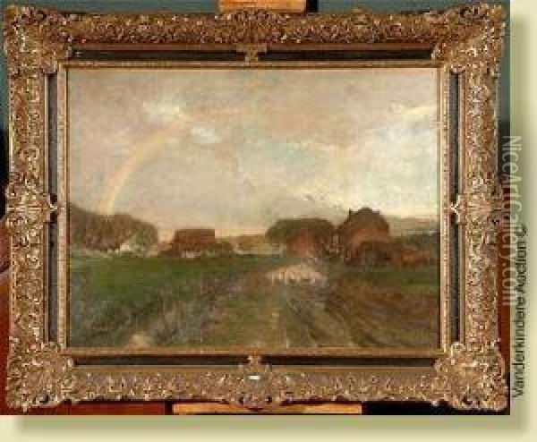 Berger Et Ses Moutons Apres L'orage Oil Painting - Willem Van Den Bruel