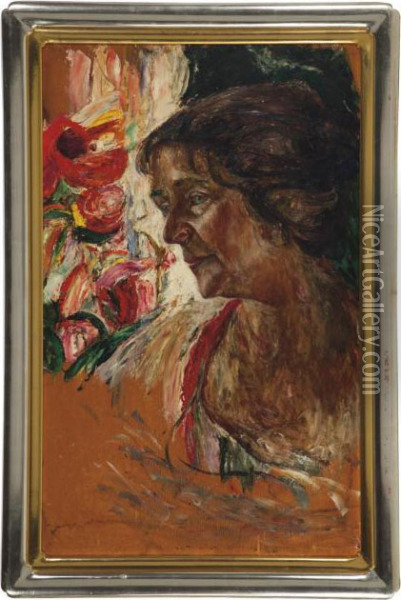 Portrait Of The Artist's Wife Oil Painting - Abraham Manievich
