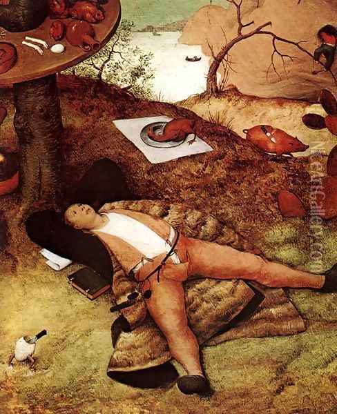The Land of Cockaigne (detail) Oil Painting - Pieter the Elder Bruegel