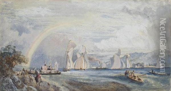 Queen Victoria's And Prince Albert's Visit To Rothesay Oil Painting - Charles Pettitt