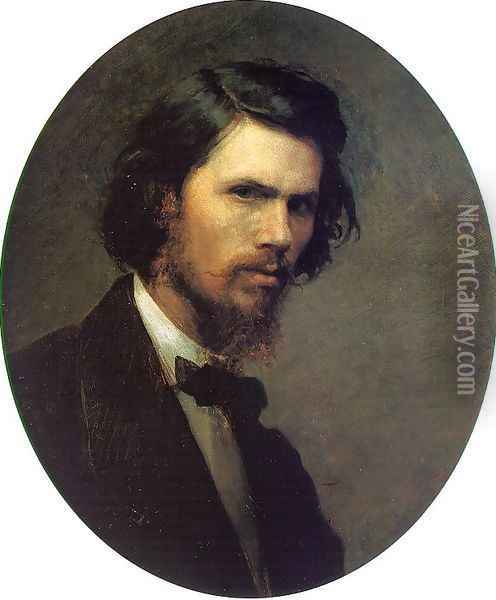 Self Portrait 1867 Oil Painting - Ivan Nikolaevich Kramskoy