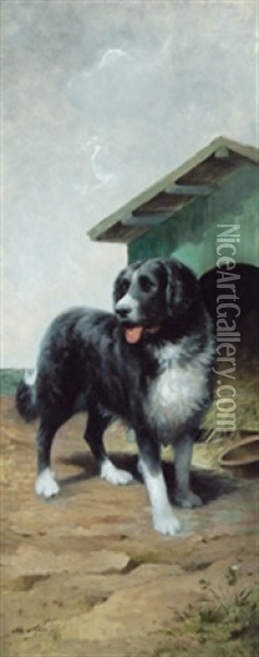 Der Wachhund Oil Painting - Jean Victor Albert De Gesne