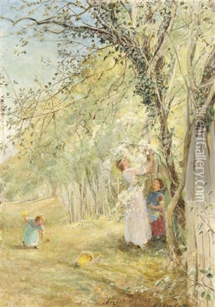 Gathering Blossom Oil Painting - Charles James Lewis