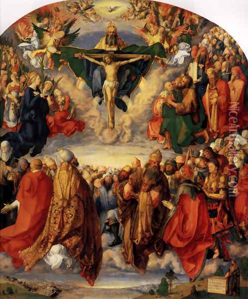 Adoration of the Trinity (or Landauer Altar) Oil Painting - Albrecht Durer