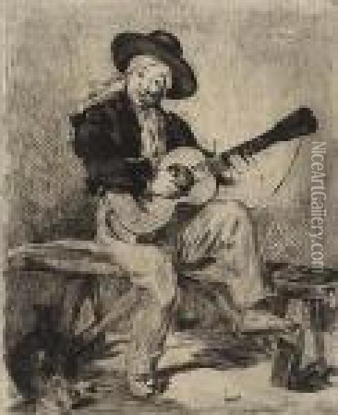 Le Guitarero (ou Le Chanteur Espagnol). Oil Painting - Edouard Manet