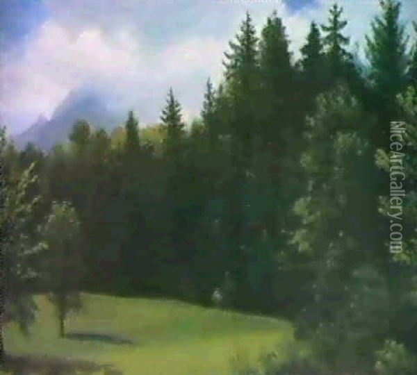 Mountain Glade Oil Painting - Albert Bierstadt