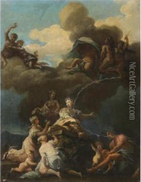 The Triumph Of Flora Oil Painting - Giovanni Camillo Sagrestani
