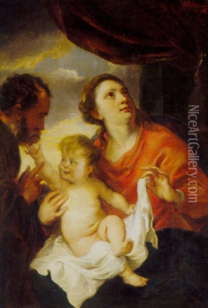 Die Heilige Familie Oil Painting - Daniel Penther