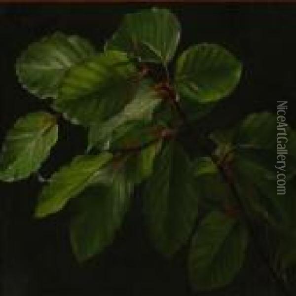 Newly Sprouted Beechleaves Oil Painting - I.L. Jensen