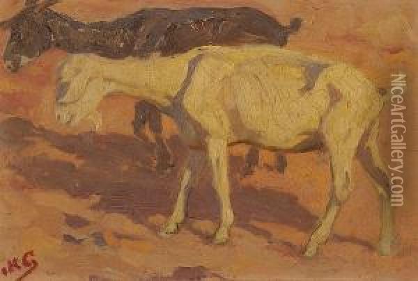 Goats Oil Painting - Nicholaos Othoneos