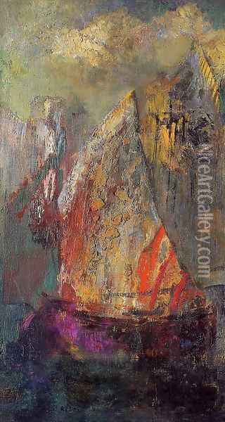 La Barque Oil Painting - Odilon Redon