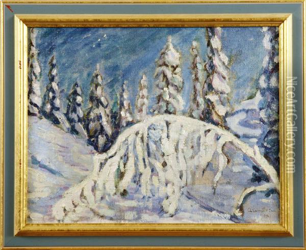 Vinterkvall Oil Painting - Albert Engstrom
