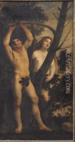 Adamo Ed Eva Oil Painting - Pietro Della Vecchio