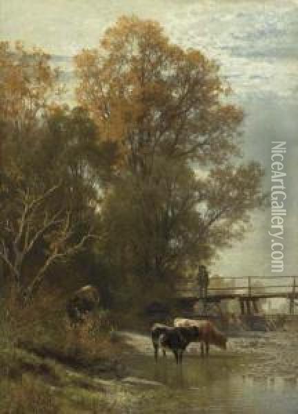 Romantic Landscape. Oil Painting - Arnold Steffan
