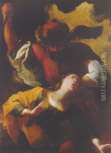 The Martyrdom Of Saint Barbara Oil Painting - Michele Ragoglia