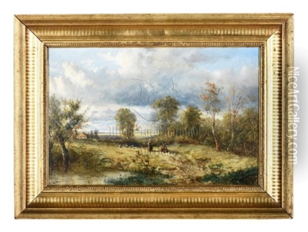 Framed Oil Painting 'farm Oil Painting - Carl Ove Julian Lund