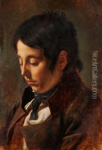 Jeune Homme En Buste Oil Painting - Charles Gleyre