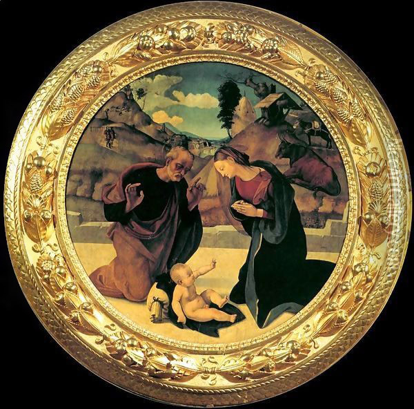 Adoration of the Child 2 Oil Painting - Piero Di Cosimo