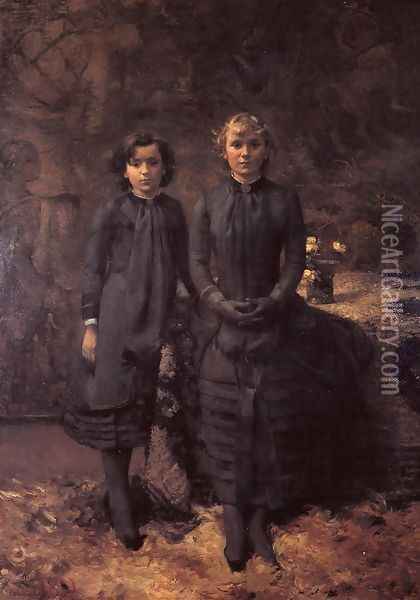 The Schlobach Sisters Oil Painting - Theo van Rysselberghe
