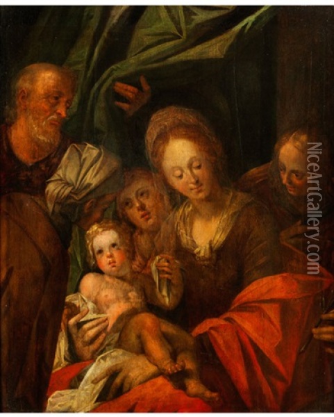 Heilige Familie Mit Johannes Dem Taufer Und Der Heiligen Anna Oil Painting - Hans Von Aachen