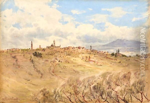 A View Of Siena, Italy Oil Painting - Herbert Moxon Cook