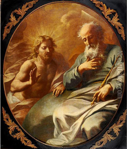 Dio Padre Con Gesu Oil Painting - Martin Johann Schmidt