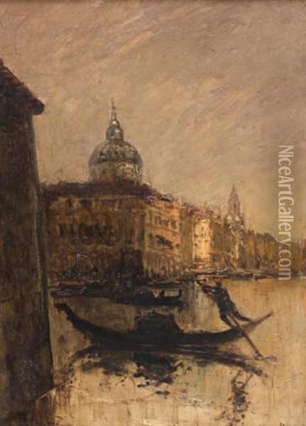 Gondolier A Venise Oil Painting - Edouard-Jacques Dufeu