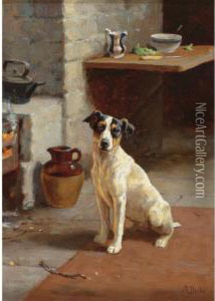 Waiting, But Warm Oil Painting - Alfred Duke
