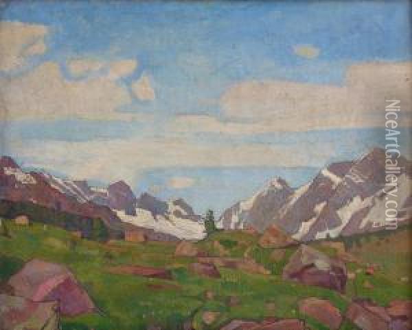 Paysage Montagneux Oil Painting - William Muller