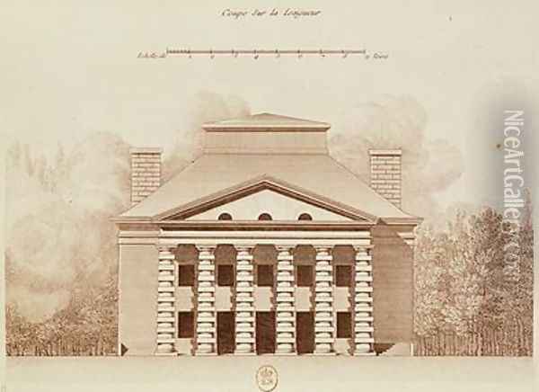 Elevation of the house of the director of the salt works in the ideal city of Chaux Oil Painting - Claude Nicolas Ledoux