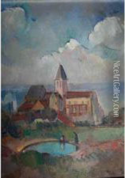 Village Normand Oil Painting - Guillaume Dulac