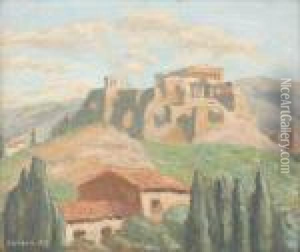 L'acropole,1931 Oil Painting - Pierre Paul Girieud