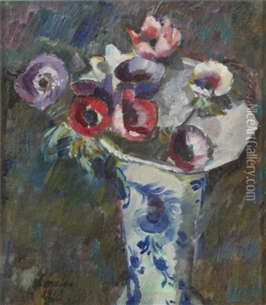 Flower Still-life Oil Painting - Yrjoe Ollila