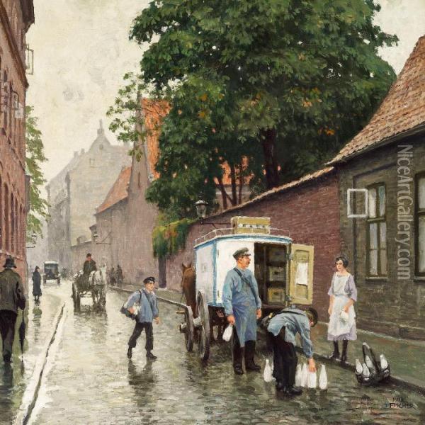 Street Life In Skt Oil Painting - Paul-Gustave Fischer