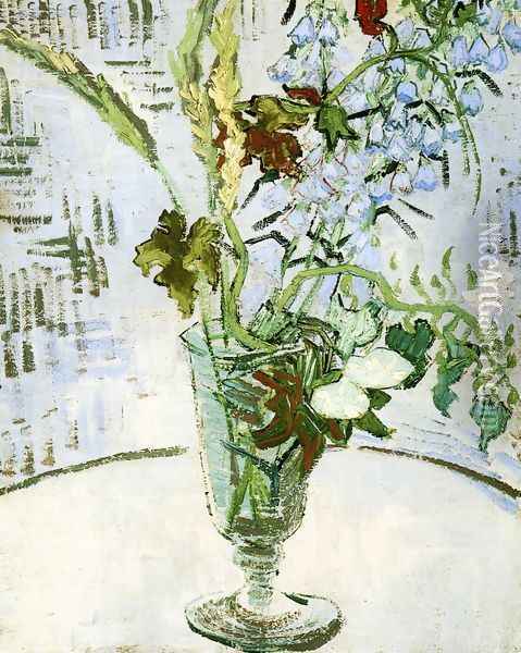 Flowers in a Vase Oil Painting - Vincent Van Gogh