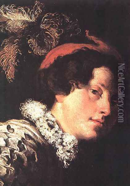 David (detail) c. 1620 Oil Painting - Domenico Fetti