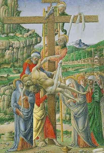 Descent from the Cross 1475-76 Oil Painting - Girolamo Da Cremona