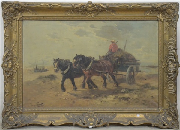 Scene De Paysage Avec Chevaux Oil Painting - Henry Schouten
