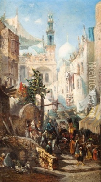 Rue Du Caire Oil Painting - Louis Amable Crapelet