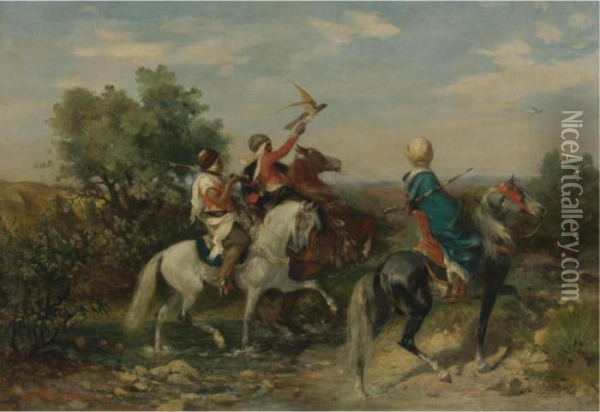 The Falcon Hunt Oil Painting - Georges Washington