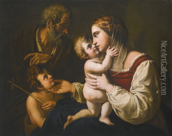 Holy Family With The Infant Saint John Oil Painting - Antiveduto Grammatica
