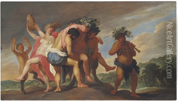 The Triumph Of Bacchus Oil Painting - Moyses van Uytenbroeck